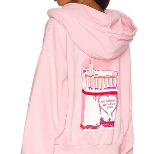 BOYS LIE OVERSIZED PINK HOODIE | NO SMOKE WITHOUT FIRE